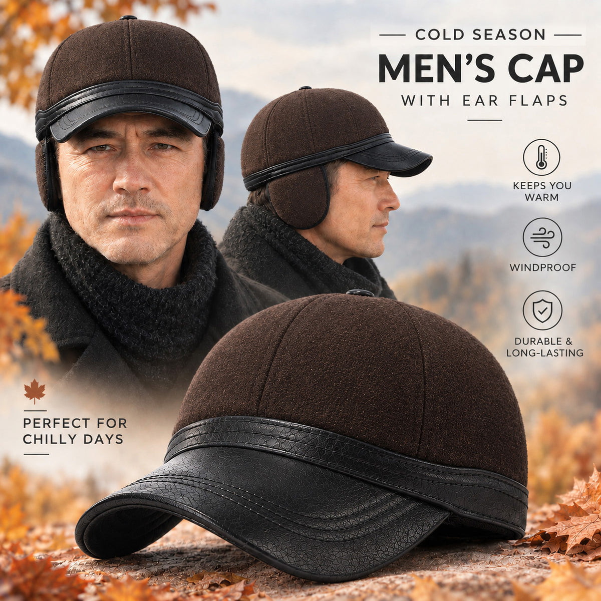 Men's Earflap Baseball Cap