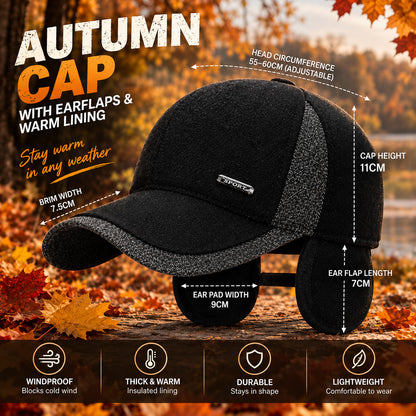 Earflap Baseball Cap 2 in 1